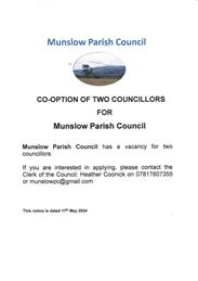 New Councillors Needed for Munslow Parish Council